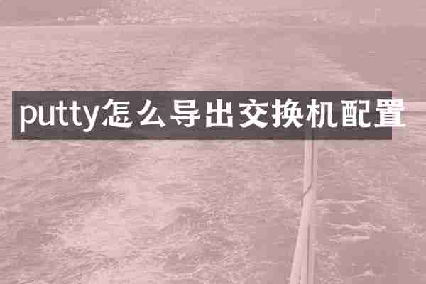 putty怎么导出交换机配置