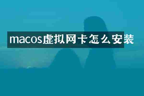 macos虚拟网卡怎么安装