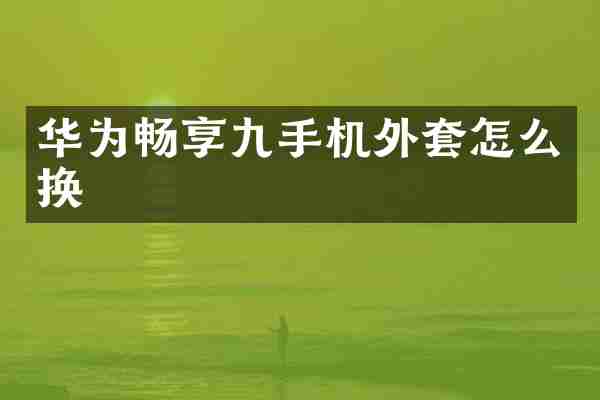 华为畅享九手机外套怎么换