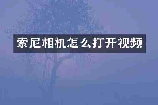 相机怎么打开视频