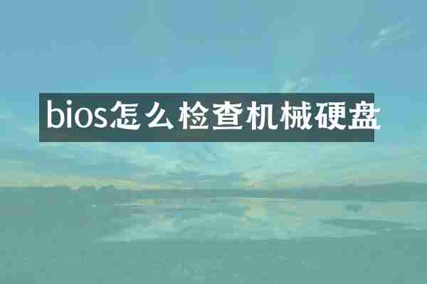 bios怎么检查机械硬盘