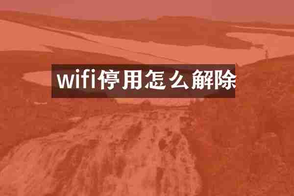wifi停用怎么解除