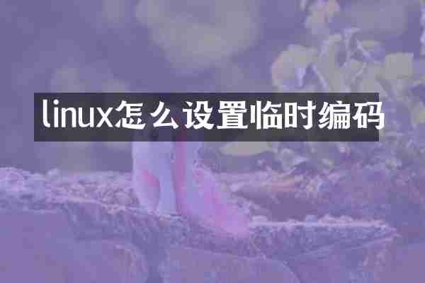 linux怎么设置临时编码