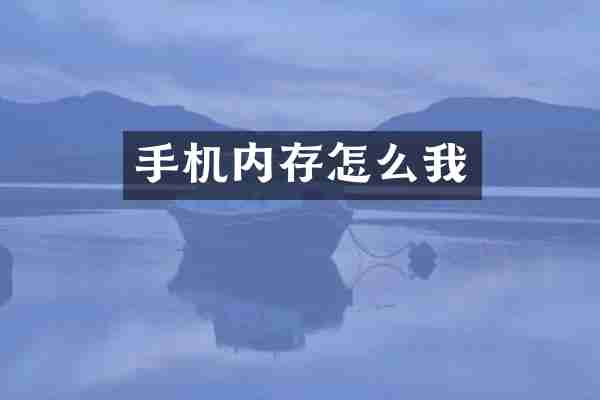 手机内存怎么我