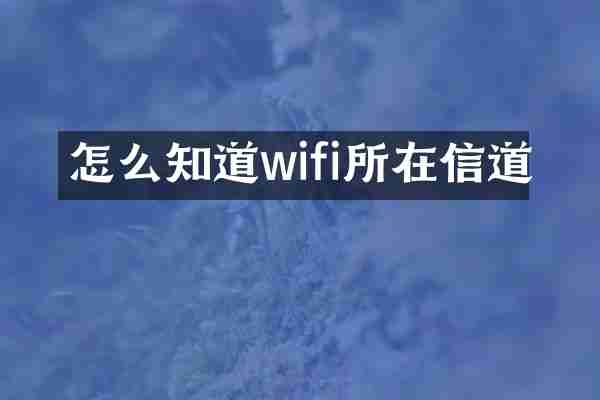怎么知道wifi所在信道
