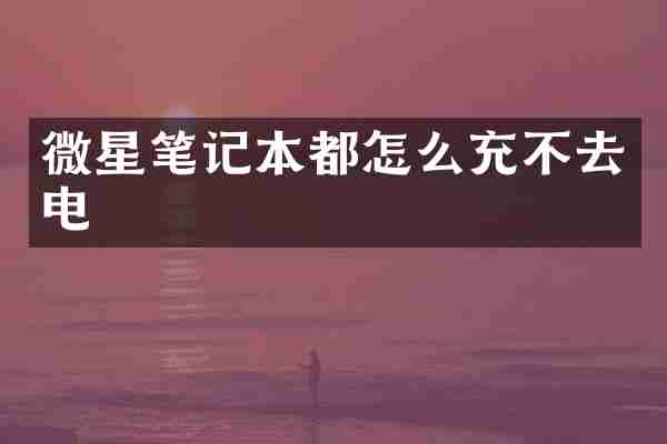 微星笔记本都怎么充不去电