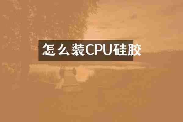 怎么装CPU硅胶