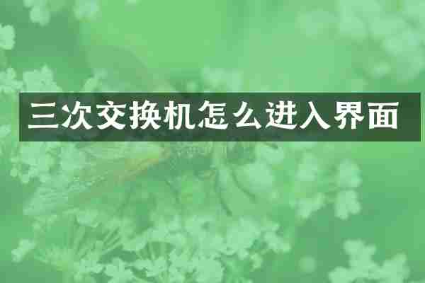 三次交换机怎么进入界面