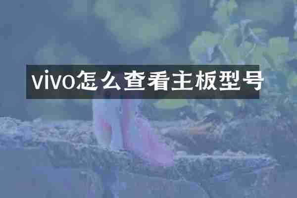 vivo怎么查看主板型号
