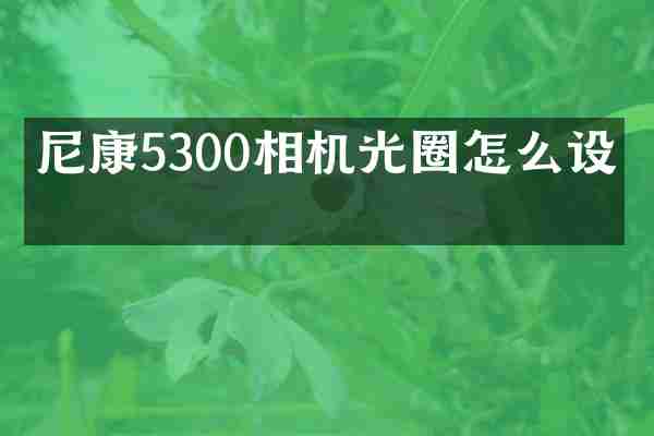 尼康5300相机光圈怎么设置