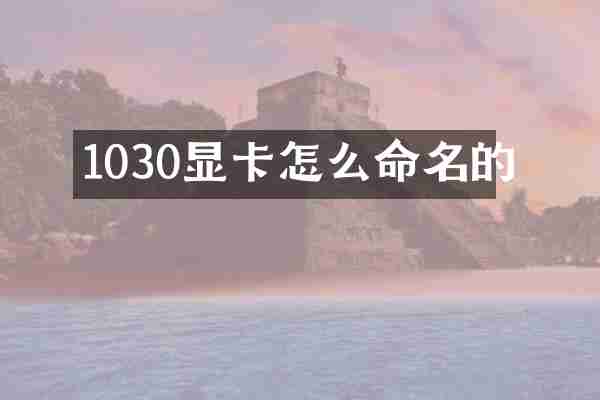 1030显卡怎么命名的