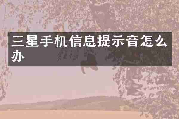 三星手机信息提示音怎么办