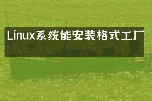 Linux系统能安装格式工厂吗