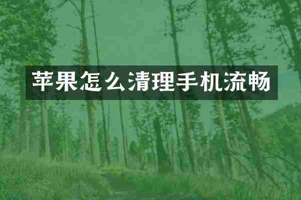 苹果怎么清理手机流畅