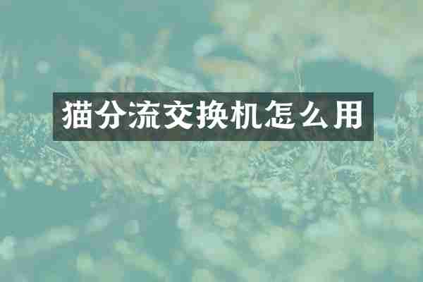 猫分流交换机怎么用