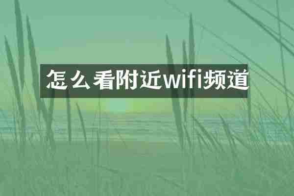 怎么看附近wifi频道