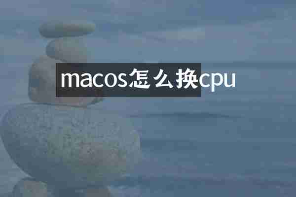 macos怎么换cpu