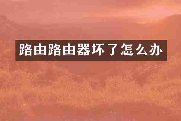 路由路由器坏了怎么办