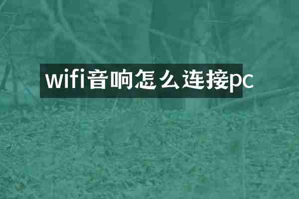 wifi音响怎么连接pc