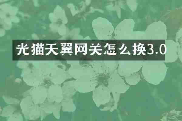 光猫天翼网关怎么换3.0