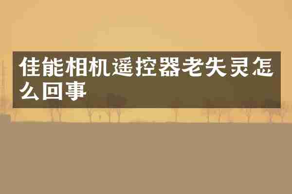 佳能相机遥控器老失灵怎么回事