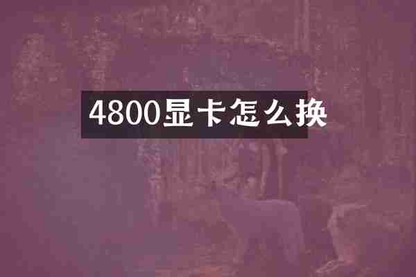 4800显卡怎么换