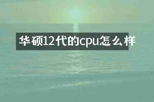 华硕12代的cpu怎么样