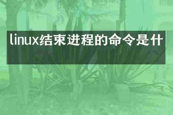 linux结束进程的命令是什么
