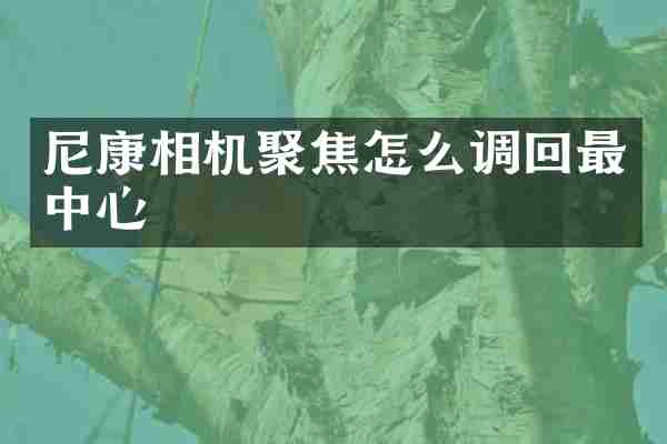 尼康相机聚焦怎么调回最中心