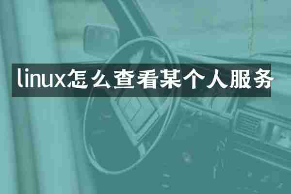 linux怎么查看某个人服务