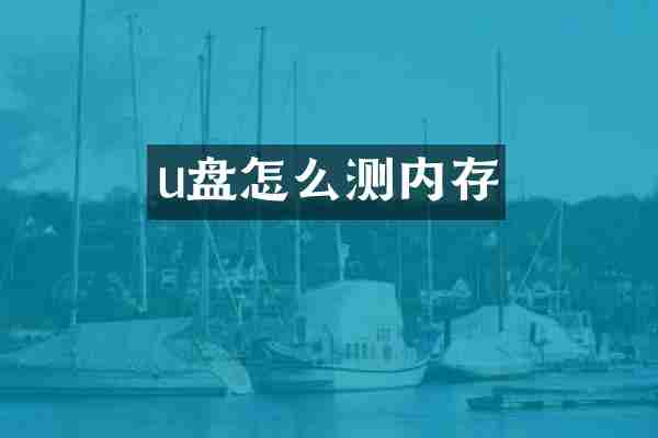 u盘怎么测内存