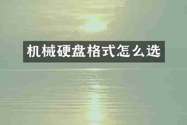 机械硬盘格式怎么选