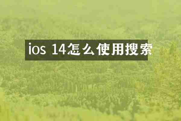 ios 14怎么使用搜索