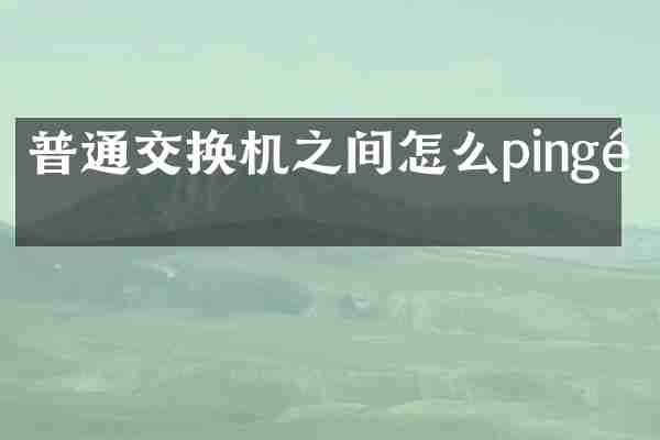 普通交换机之间怎么ping通