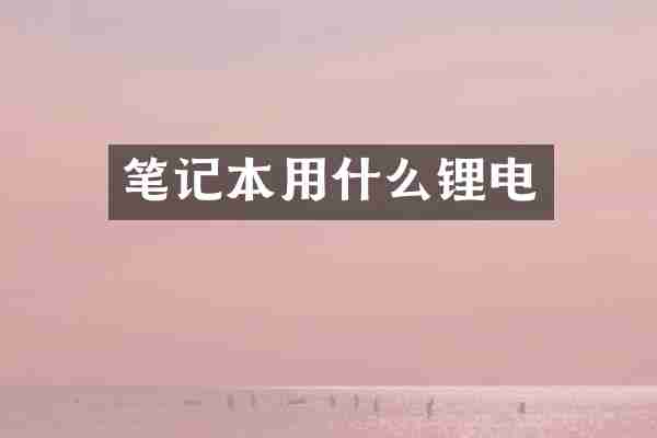 笔记本用什么锂电