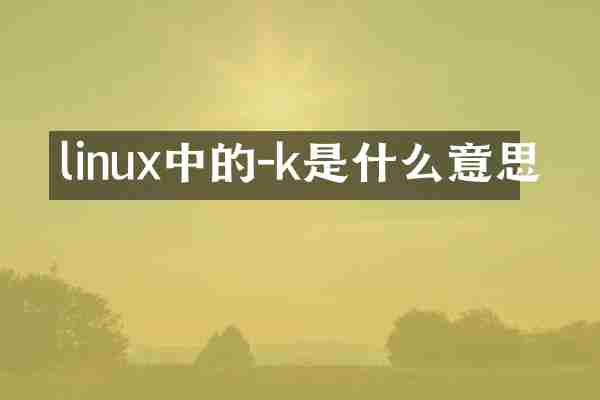 linux中的-k是什么意思