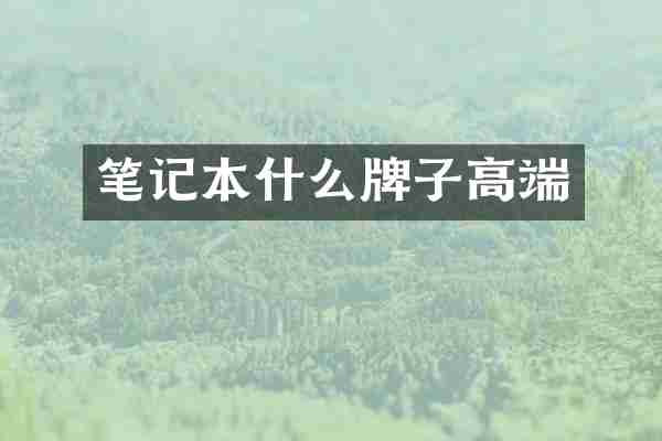 笔记本什么牌子高端