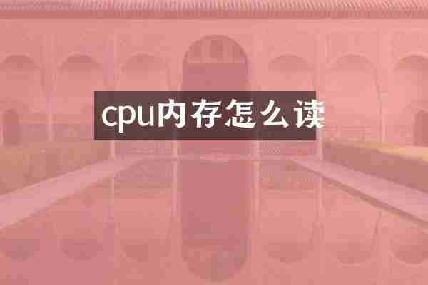 cpu内存怎么读