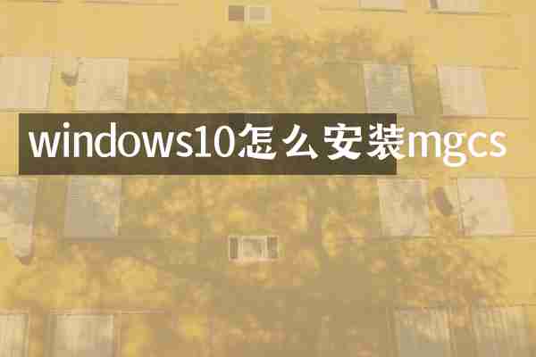 windows10怎么安装mgcs