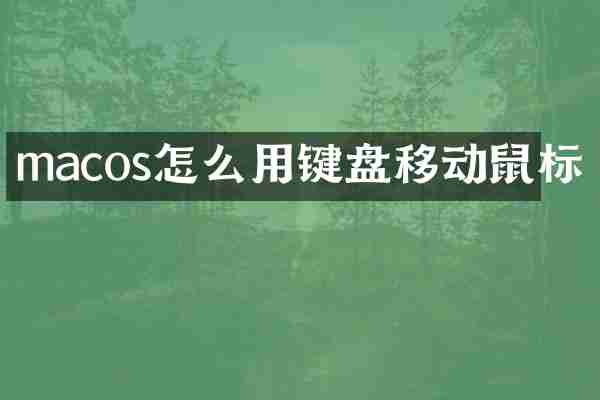 macos怎么用键盘移动鼠标