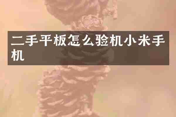 二手平板怎么验机小米手机