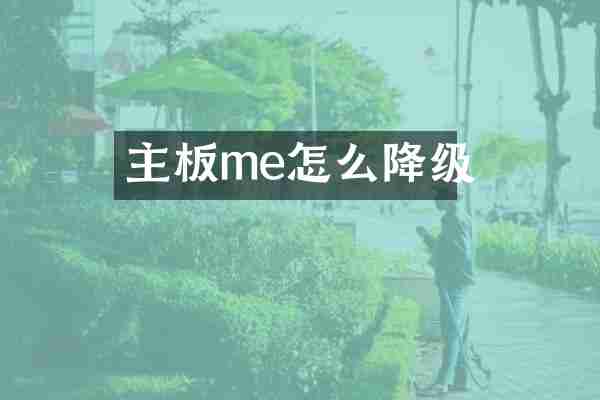 主板me怎么降级