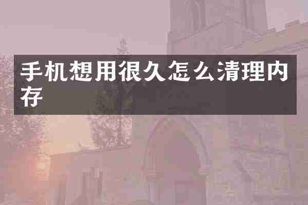 手机想用很久怎么清理内存