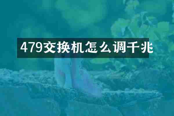 479交换机怎么调千兆