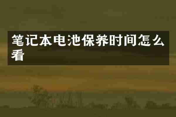 笔记本电池保养时间怎么看