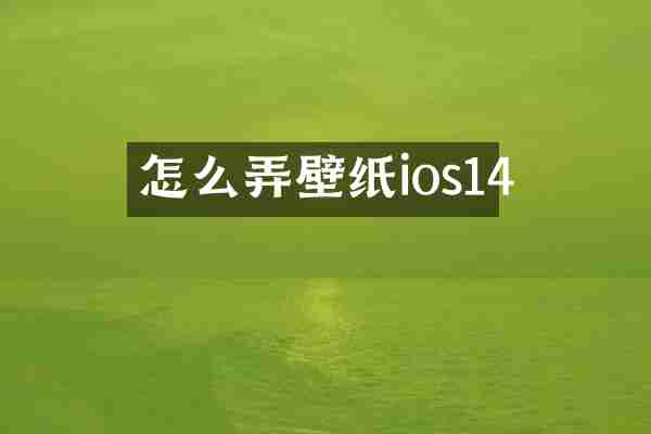 怎么弄壁纸ios14