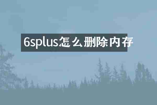 6splus怎么删除内存