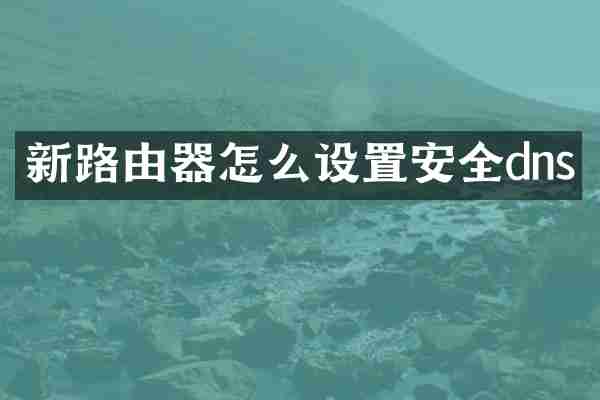 新路由器怎么设置安全dns
