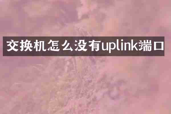 交换机怎么没有uplink端口