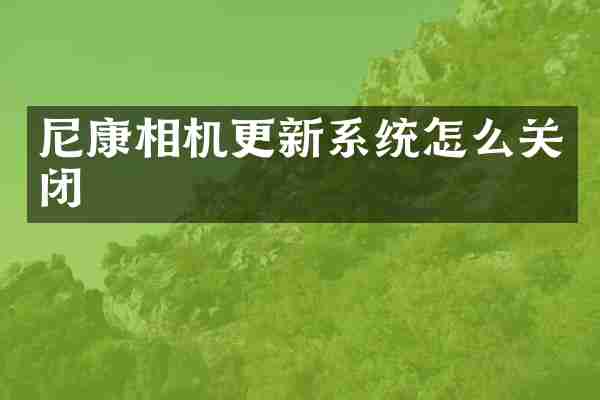 尼康相机更新系统怎么关闭